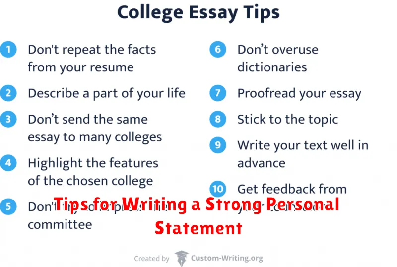 Tips for Writing a Strong Personal Statement