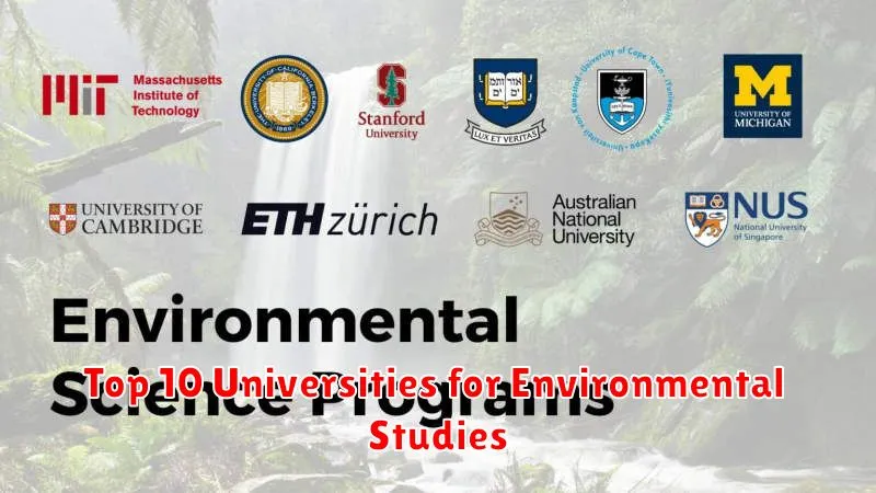 Top 10 Universities for Environmental Studies